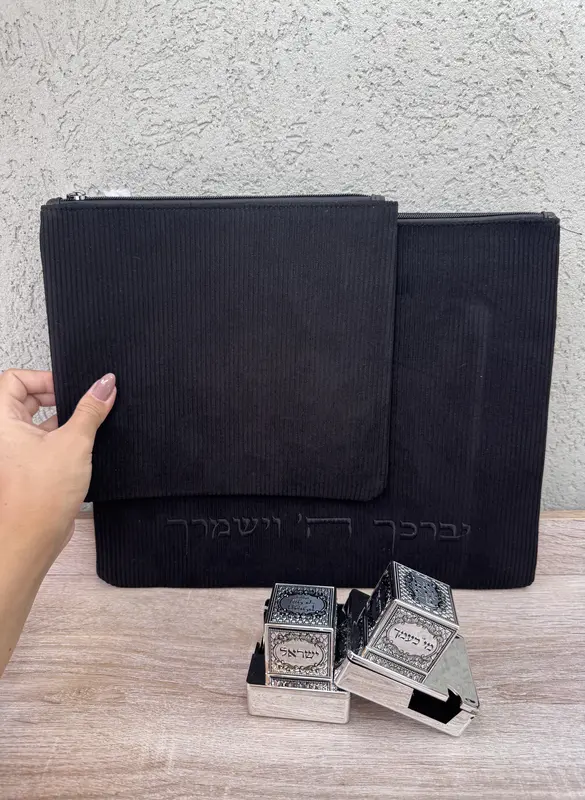 כיסויים דגם "קורדרוי" שחור