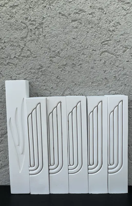 סט בתי מזוזה נדיר 5+1 לבן