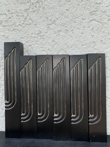 סט בתי מזוזה שחור נדיר 5+1